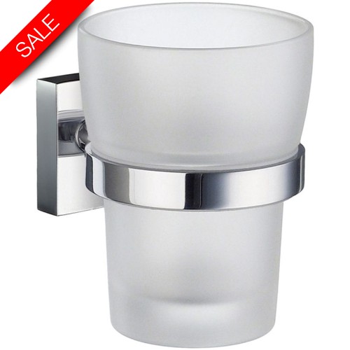 Smedbo - House Holder With Frosted Glass Tumbler Height 140mm