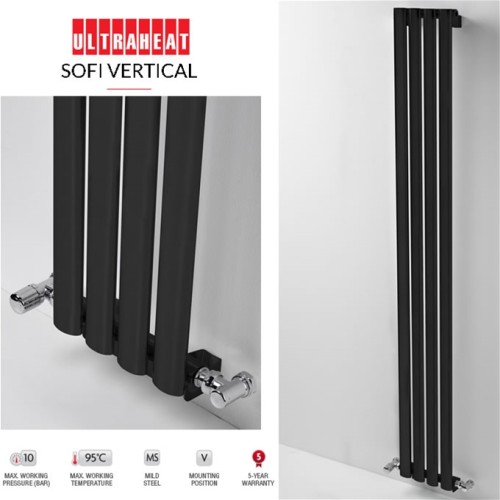 Ultraheat-DR - Sofi Vertical Radiator 1500 x 239 x 57mm