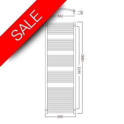 Radox - Premier Curved Stainless (XL)Towel Warmer - 1800 x 600mm