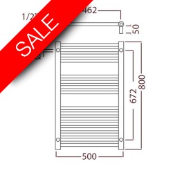 Radox - Premier Stainless XLTowel Warmer - 800 x 500mm