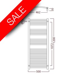 Radox - Premier Curved Stainless (XL)Towel Warmer - 1200 x 500mm